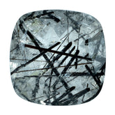 BLACK RUTILE QUARTZ CUT CUSHION 14MM 10.28 Cts.