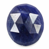 BLUE SAPPHIRE ROSE CUT BRIOLETTE OVAL 14X12MM 8.21 Cts.