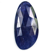 BLUE SAPPHIRE ROSE CUT IRREGULAR BRIOLETTE PEARISH 22X11MM 9.84 Cts.