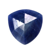 BLUE SAPPHIRE BACK SIDE ROSE CUT TRILLION 18MM 12.85 Cts.