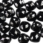 BLACK SPINEL ROSE CUT CUSHION CAB 12MM 7.55 Cts.