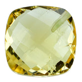 YELLOW CITRINE BRIOLETTE CUSHION (HALF DRILL) (SI) 10MM 4.10 Cts.
