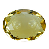 YELLOW CITRINE BOTH SIDE TABLE CUT OVAL WITH TWO CHEESE HOLE 16X12MM 8.55 Cts.