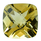 YELLOW CITRINE CHECKER CUT (C-2/CLEAN) CUSHION 9MM 2.65 Cts.