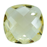 LEMON CITRINE BRIOLETTE CUSHION FACETED (FRONT TO BACK DRILL) 10MM 3.11 Cts.