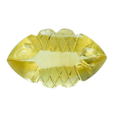 CITRINE BUFFTOP FISH CARVED BACK MARQUISE (DES#111) 20X11.50MM 10.38 Cts.