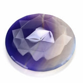 DYED BANDED CHALCEDONY ROSE CUT BRIOLETTE ROUND 39 MM 57.10 Cts.