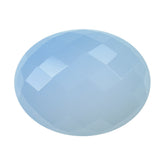 NATURAL CHALCEDONY CHECKER OVAL CAB 24X19MM 28.93 Cts.