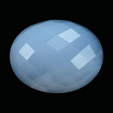 NATURAL CHALCEDONY CHECKER OVAL CAB 24X19MM 28.66 Cts.