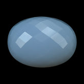 NATURAL CHALCEDONY CHECKER OVAL CAB 20X15MM 18.30 Cts.