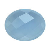 NATURAL CHALCEDONY CHECKER OVAL CAB 9X7MM 1.35Cts.