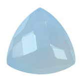 NATURAL CHALCEDONY BUFFTOP CHECKER BACK TRILLION 10MM 3.35Cts.