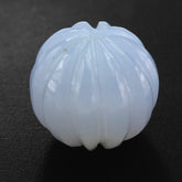 NATURAL CHALCEDONY MELON CARVED BALL (DES#70) (FULL DRILL) 11MM 7.70 Cts.