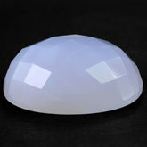 NATURAL CHALCEDONY CHECKER CUT OVAL CAB 24X19MM 28.30 Cts.