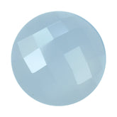 NATURAL CHALCEDONY CHECKER ROUND CAB 13MM 5.18 Cts.
