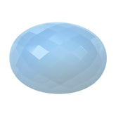 NATURAL CHALCEDONY CHECKER OVAL CAB 20X15MM 18.10 Cts.