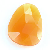 PAPAYA CHALCEDONY ROSE CUT BRIOLETTE PEARISH 20X15MM 7.69 Cts.