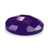 DYED PURPLE CHALCEDONY CHECKER ROUND CAB 12MM 3.50 Cts.