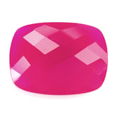 DYED RED FUCHSIA CHALCEDONY BRIOLETTE CUSHION (HALF DRILL) 20X15MM 12.60 Cts.