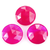 DYED RED FUCHSIA CHALCEDONY ROSE CUT BRIOLETTE ROUND 10MM 2.27 Cts.