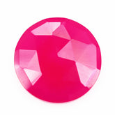 DYED RED FUCHSIA CHALCEDONY ROSE CUT BRIOLETTE ROUND 10MM 2.27 Cts.