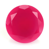DYED RED FUCHSIA CHALCEDONY CUT ROUND 12MM 5.88 Cts.
