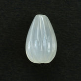 WHITE MOONSTONE MELON CARVED DROPS (MILKY) (CLEAN) 12X8 MM 4.65 Cts.