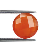 CARNELIAN CHECKER BRIOLETTE ROUND 11MM 3.85 Cts.
