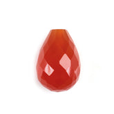 CARNELIAN FACETED DROPS (HALF DRILL 0.70MM) 10X7MM 3.11 Cts.