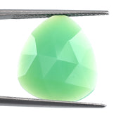 CHRYSOPRASE ROSE CUT BRIOLETTE TRILLIONISH 18X16MM 6.28 Cts.