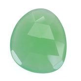 CHRYSOPRASE ROSE CUT BRIOLETTE IRREGULAR TRILLIONISH 15.50X12.50MM 4.75 Cts.