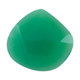 DYED CHRYSOPRASE CHALCEDONY ROSE CUT BRIOLETTE IRREGULAR PEAR 15X14MM 4.23 Cts.