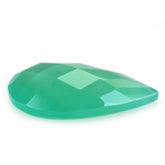 DYED CHRYSOPRASE CHALCEDONY CHECKER PEAR CAB 18X13MM 5.46 Cts.