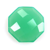 DYED CHRYSOPRASE CHALCEDONY CHECKER OCTAGON CAB 10MM 2.59 Cts.