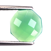 DYED CHRYSOPRASE CHALCEDONY CHECKER OCTAGON CAB 10MM 2.59 Cts.