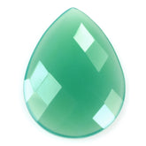 DYED CHRYSOPRASE CHALCEDONY CHECKER PEAR CAB 20X15MM 6.5 Cts.