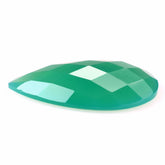 DYED CHRYSOPRASE CHALCEDONY CHECKER PEAR CAB 20X15MM 6.5 Cts.