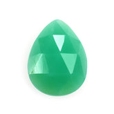 DYED CHRYSOPRASE CHALCEDONY ROSE CUT PEAR CAB 8X6MM 0.99 Cts.