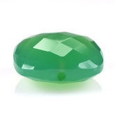DYED CHRYSOPRASE CHALCEDONY BRIOLETTE CUSHION (TWO HALF DRILL) 14MM 9.45 Cts.