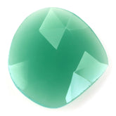 DYED CHRYSOPRASE CHALCEDONY ROSE CUT BRIOLETTE IRREGULAR PEAR 15X14MM 4.3 Cts.