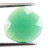 DYED CHRYSOPRASE CHALCEDONY ROSE CUT BRIOLETTE IRREGULAR PEAR 15X14MM 4.3 Cts.