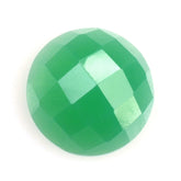 DYED CHRYSOPRASE CHALCEDONY CHECKER ROUND CAB 8MM 1.78 Cts.