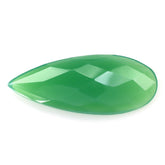 DYED CHRYSOPRASE CHALCEDONY CHECKER PEAR CAB 27X11MM 7.68 Cts.