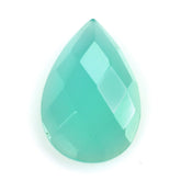 DYED CHRYSOPRASE CHALCEDONY CHECKER PEAR CAB 12X8MM 2.23 Cts.