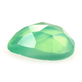 DYED CHRYSOPRASE CHALCEDONY ROSE CUT PEAR CAB 8X6MM 0.93 Cts.