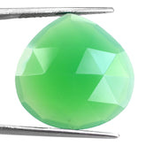 DYED CHRYSOPRASE CHALCEDONY ROSE CUT BRIOLETTE HEART 22MM 17.59 Cts.