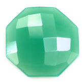 CHRYSOPRASE CHALCEDONY CHECKER OCTAGON CAB 15MM 5.68 Cts.