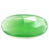 CHRYSOPRASE CHALCEDONY ROSE CUT BRIOLETTE OVAL 20X10MM 5.74 Cts.