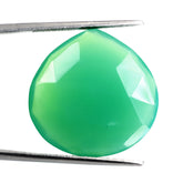 CHRYSOPRASE CHALCEDONY ROSE CUT BRIOLETTE PEAR 22MM 19.40 Cts.