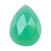 DYED CHRYSOPRASE CHALCEDONY ROSE CUT PEAR CAB 8X6MM 1.00 Cts.